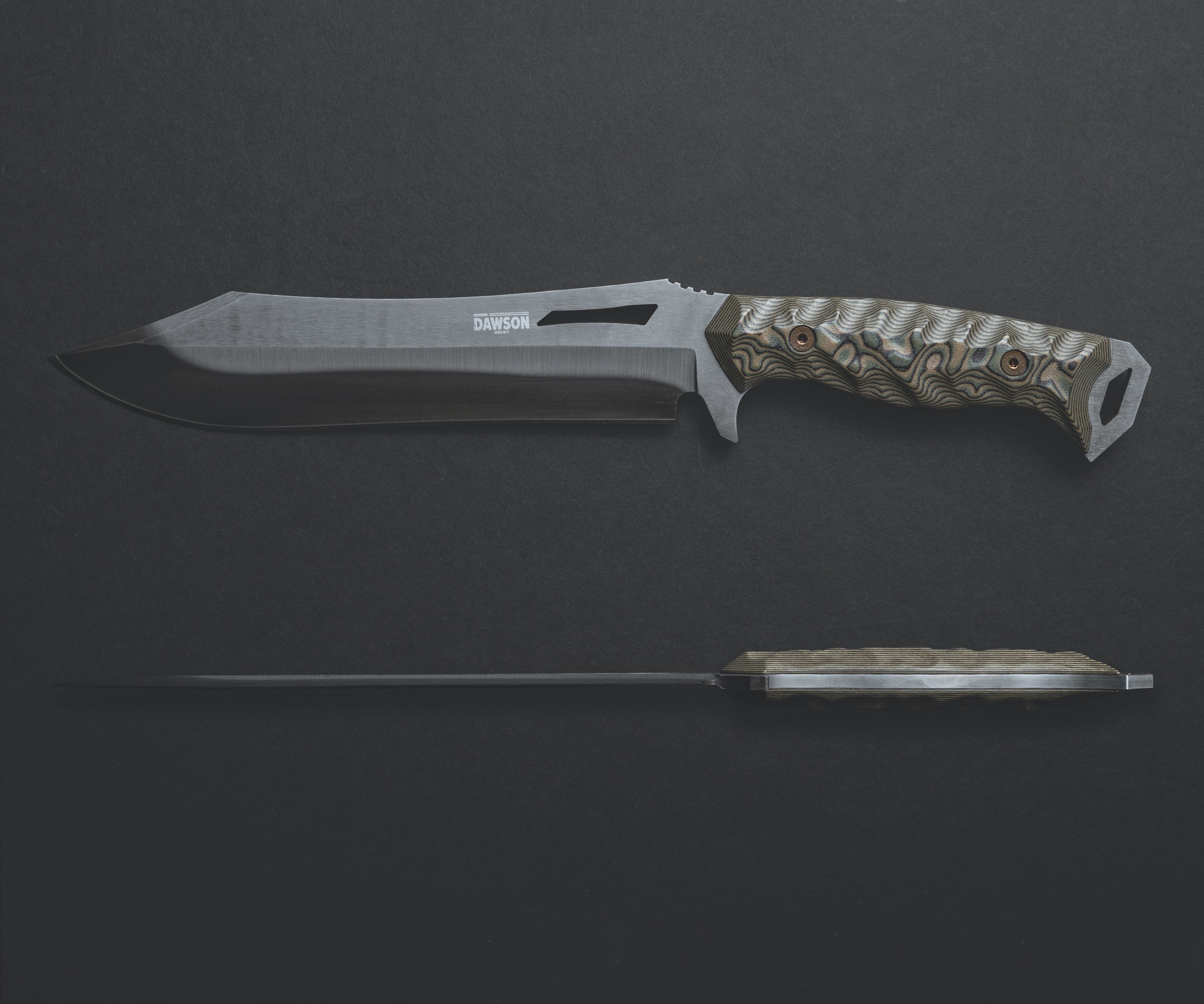 Dominion | Clip Point Survival Bowie | 80CRV2 Steel | Hamon - Differential Heat Treat