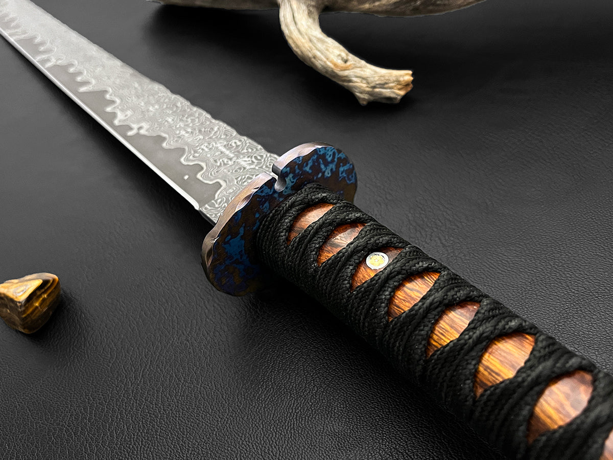 Dragon of Echigo | Japanese Wakizashi Sword | San Mai Select Steel Blade | Anodized Timascus Tsuba