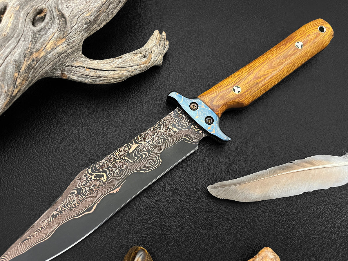 Silk Trader | Dawson Select Tigermai Steel | Ironwood | Heat Anodized Bolster