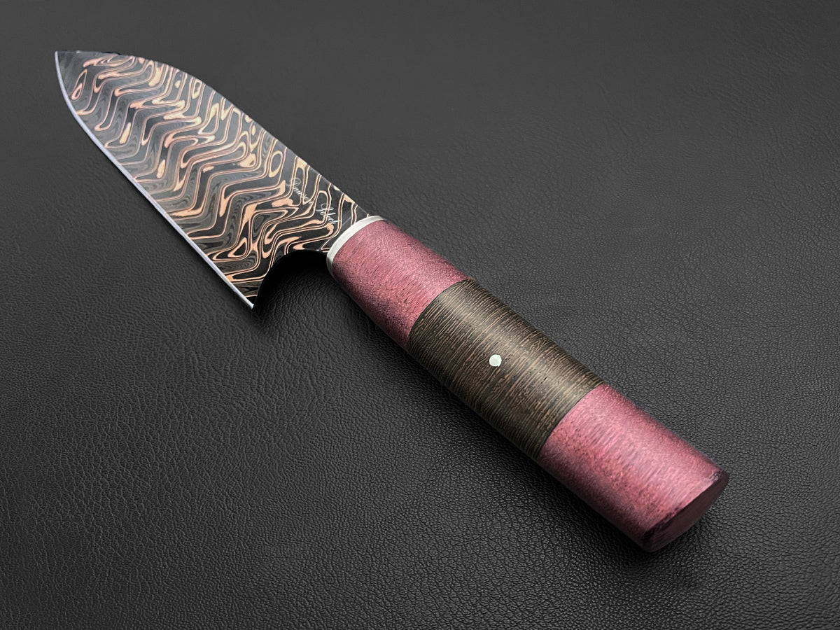 Kiso FG | Japanese-style Santoku Culinary Knife | Dawson Select Steel | Purple Heart + Wenge Wood
