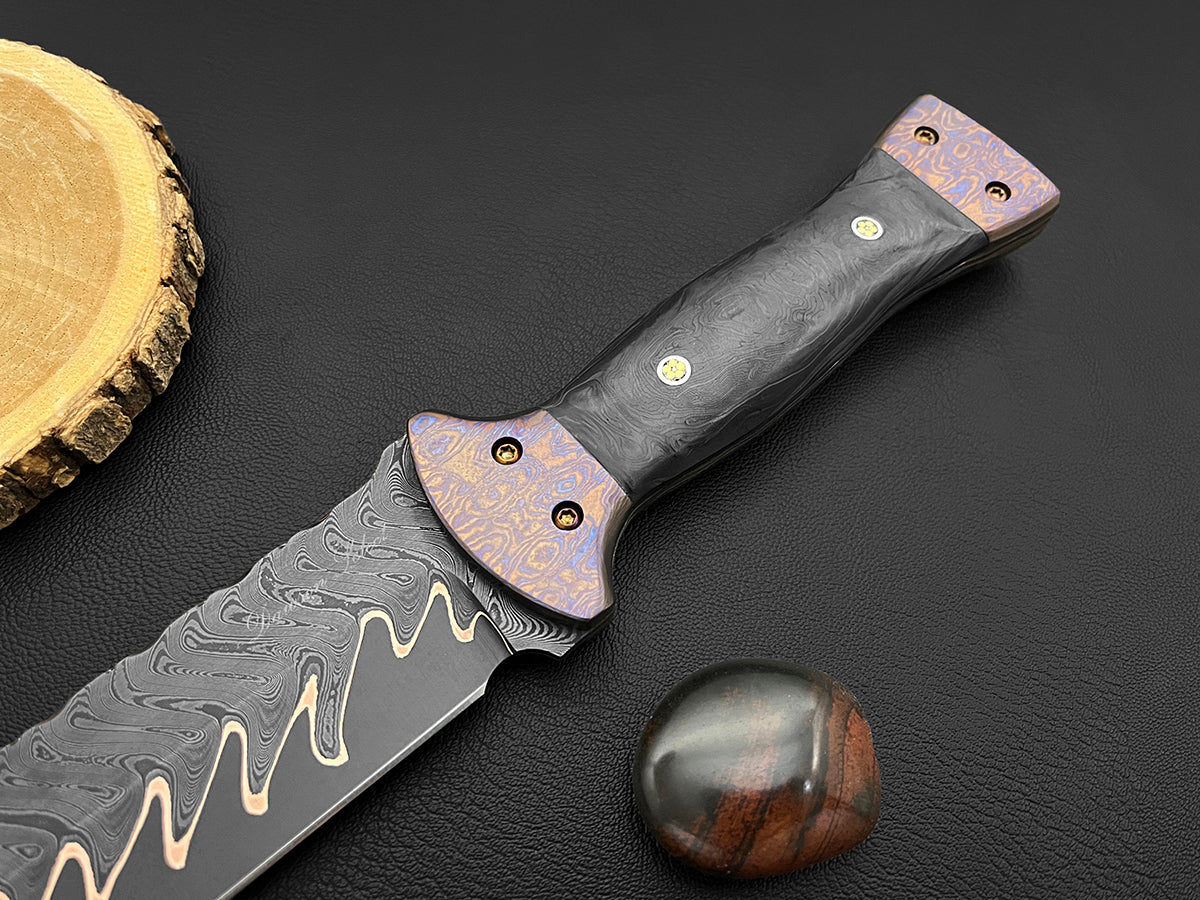 Dirk of Stewart | Dawson Select Copper San Mai Steel | Marble Carbon Fiber