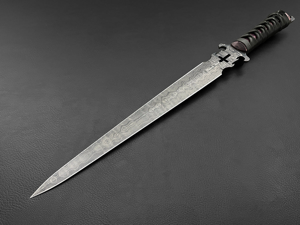 Defender of the Faith | Dawson Select Steel | Double-Edged Short Sword | Purple Heartwood