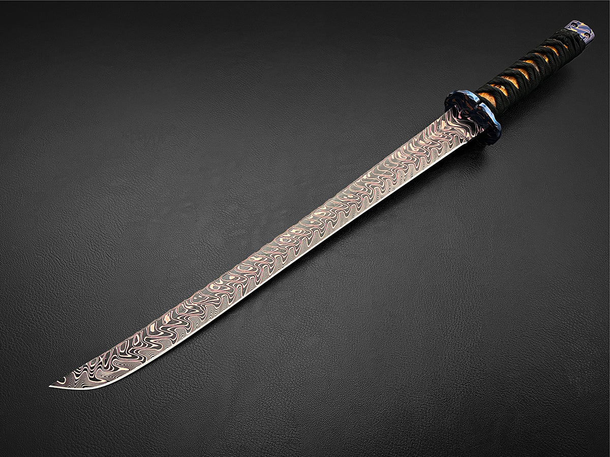 Koki Senshi Extended | Dawson Select "Fury" CopperMai Steel | Ironwood | Anodized Tsuba & Pommel (Copy)