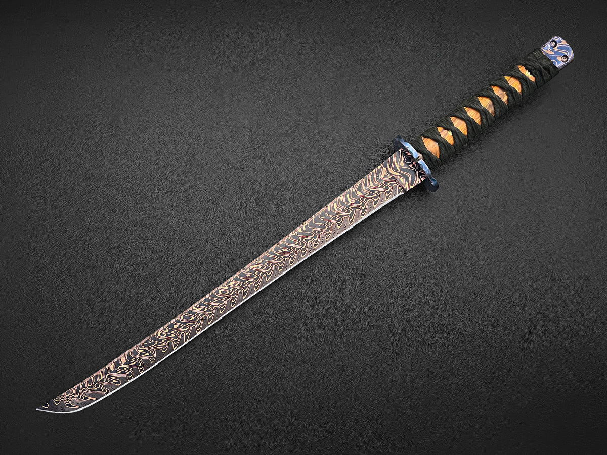Koki Senshi Extended | Dawson Select "Fury" CopperMai Steel | Ironwood | Anodized Tsuba & Pommel (Copy)