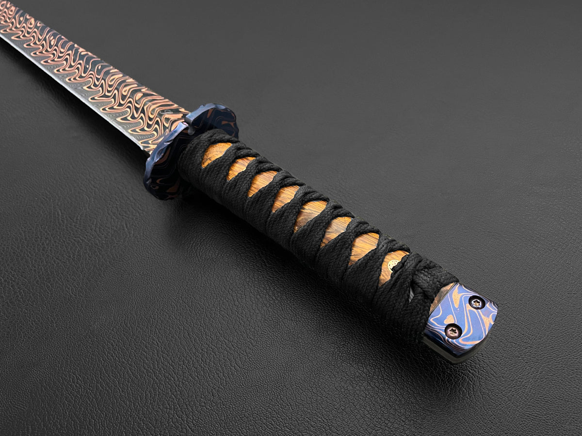 Koki Senshi Extended | Dawson Select "Fury" CopperMai Steel | Ironwood | Anodized Tsuba & Pommel (Copy)