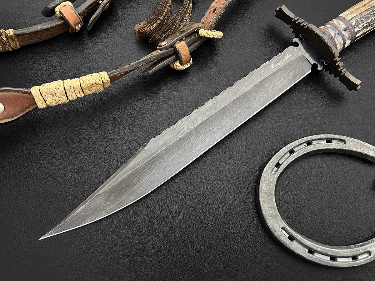 Old Missouri Western Bowie XL | Dawson Select Steel | Stag + Mammoth Fusion