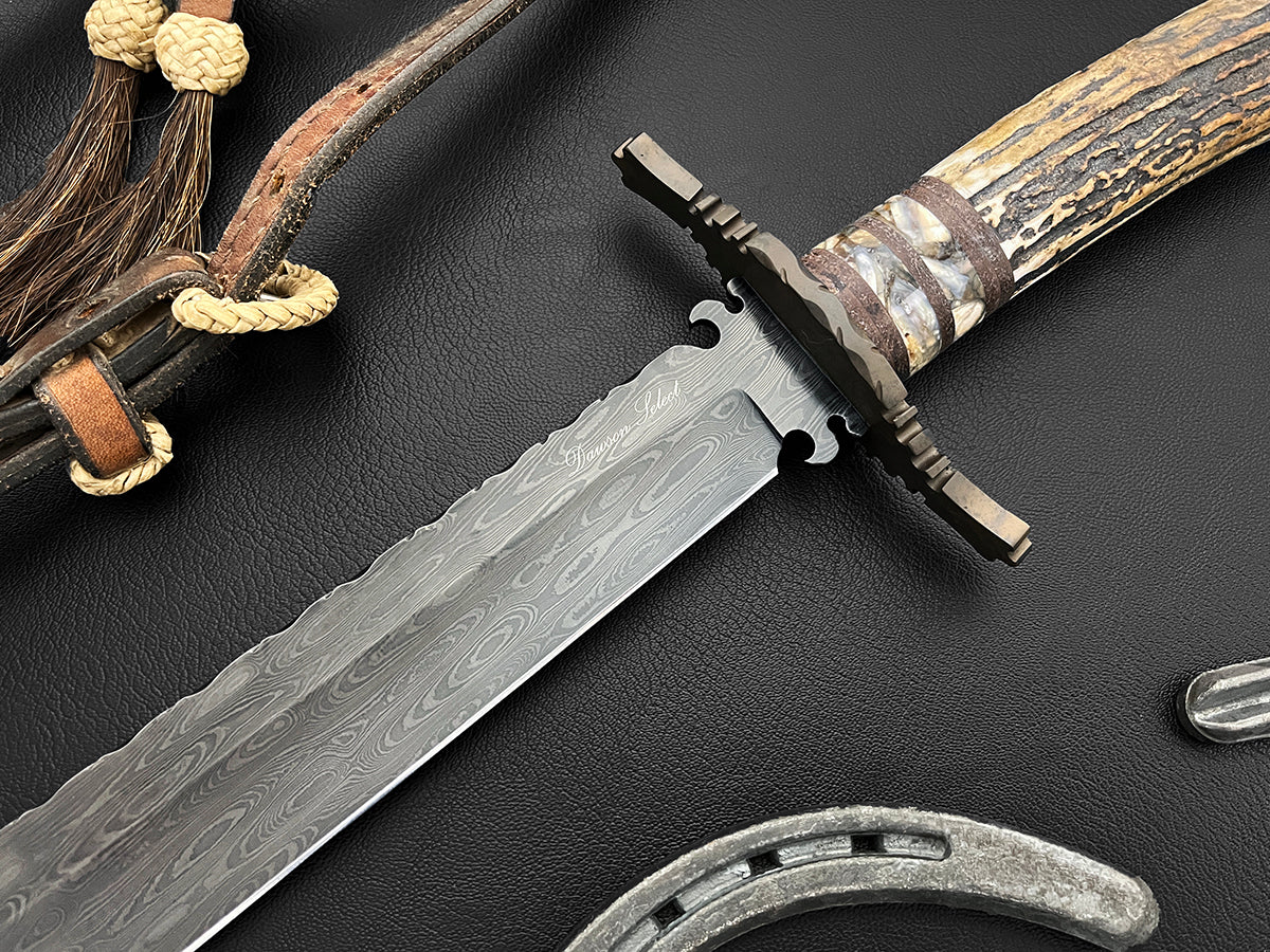 Old Missouri Western Bowie XL | Dawson Select Steel | Stag + Mammoth Fusion