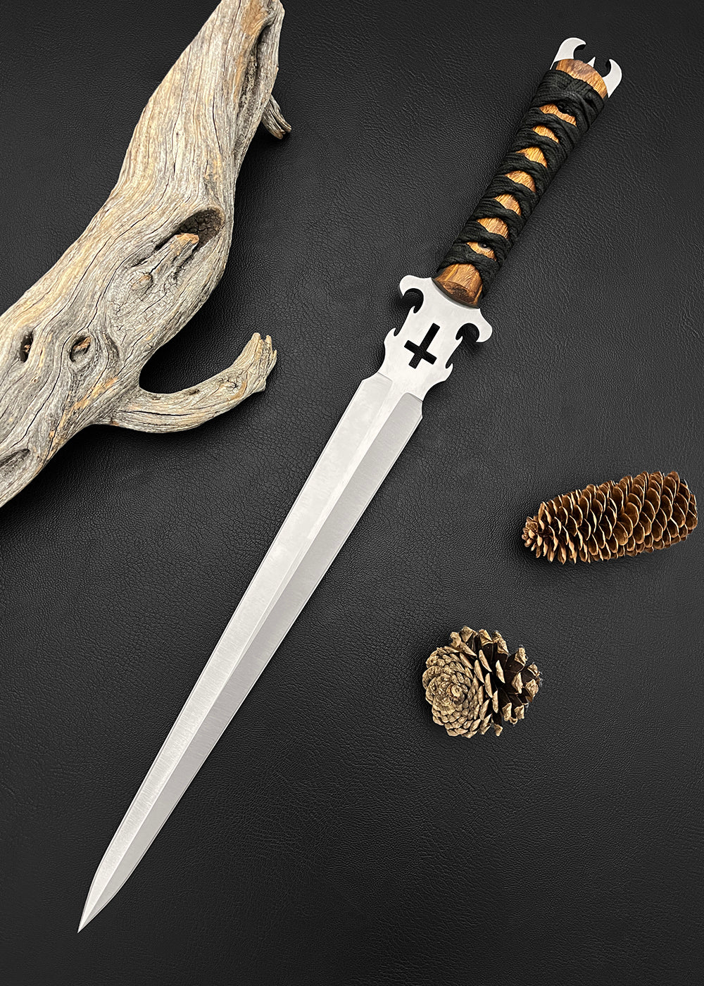 Defender of the Faith | Double-Edged Short Sword | CPM-MagnaCut Steel | Satin Finish