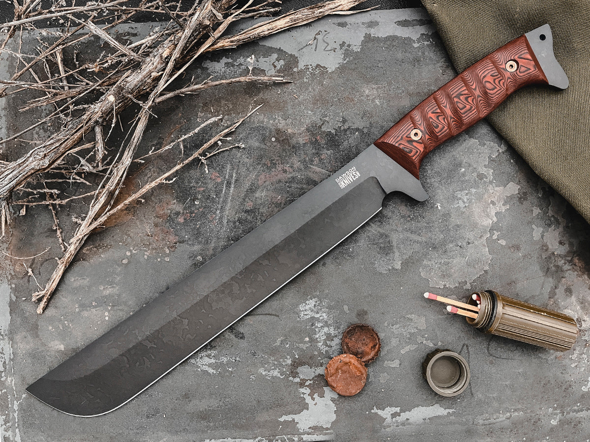 Diplomat Machete | Backpacking, Survival + Bushcraft | CPM-MagnaCut Steel | Midnight Finish