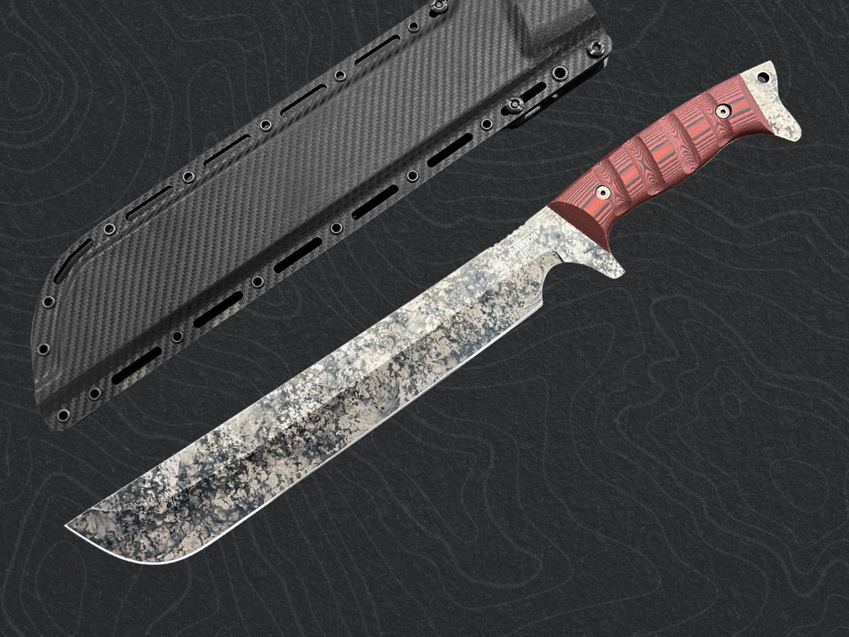 Diplomat Machete | Backpacking, Survival + Bushcraft | Pop's ProCut Steel | Rainstorm Blade Finish