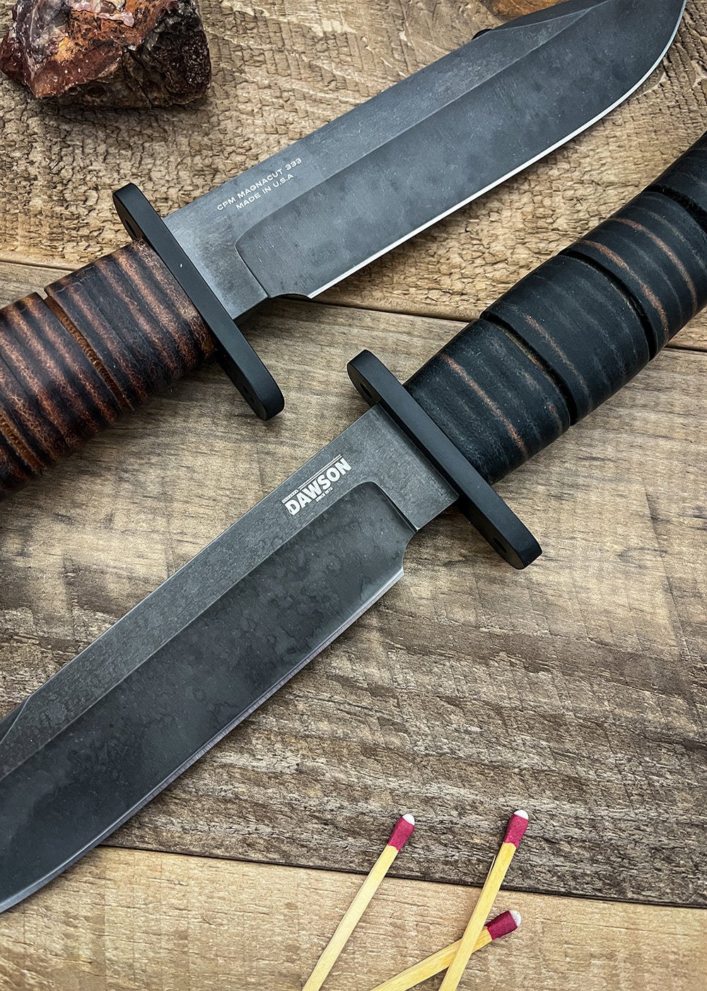 Limited Edition War Dog | WW2-Inspired Trench Knife | CPM-MagnaCut Steel | BLACK Leather Handle