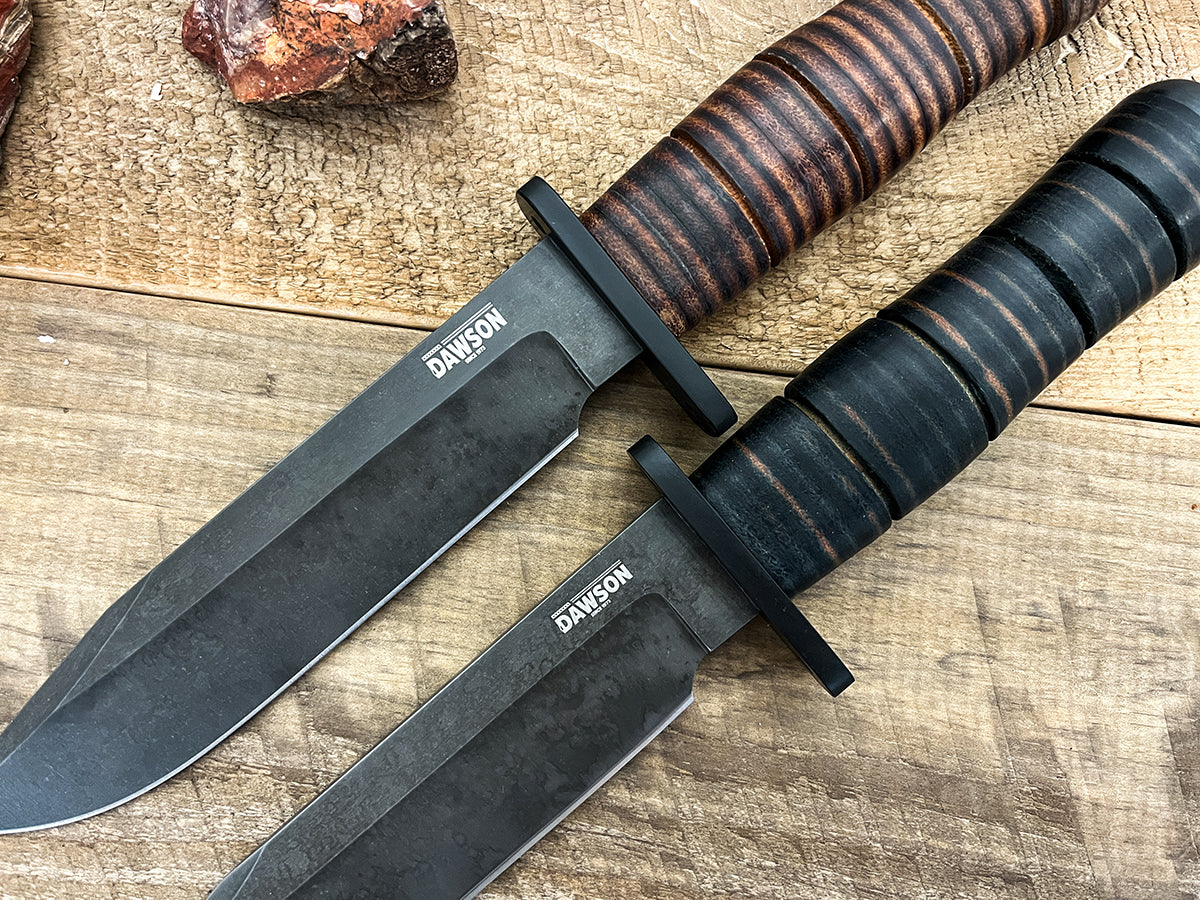 Limited Edition War Dog | WW2-Inspired Trench Knife | CPM-MagnaCut Steel | BLACK Leather Handle