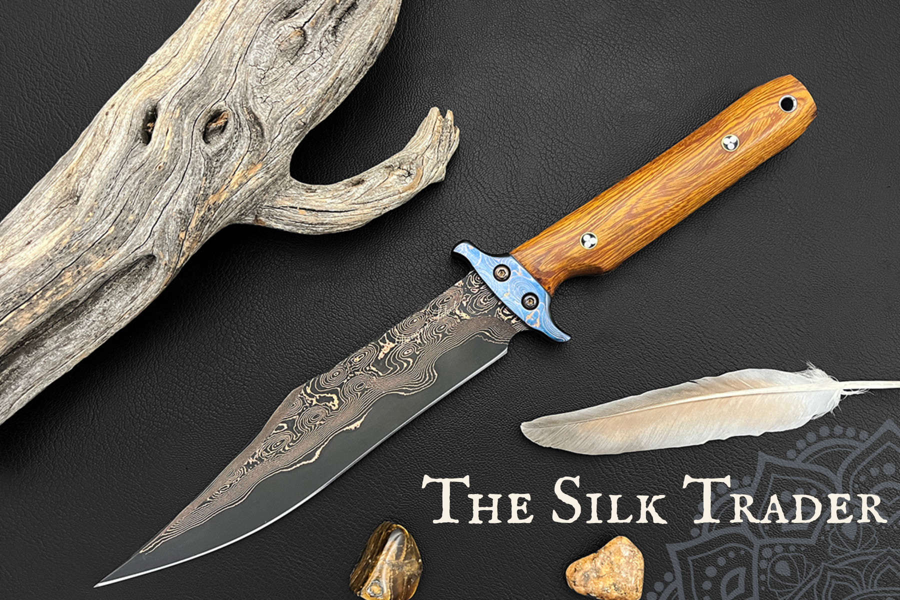 Silk Trader | Dawson Select Tigermai Steel | Ironwood | Heat Anodized Bolster