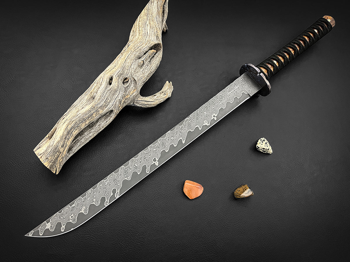 Dragon of Echigo | Japanese Wakizashi Sword | San Mai Select Steel Blade | Anodized Timascus Tsuba