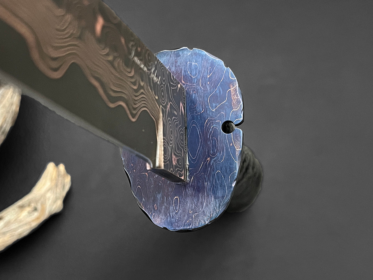 Koki Senshi Sleek | Dawson Select Tigermai Steel | Ironwood | Anodized Tsuba & Pommel