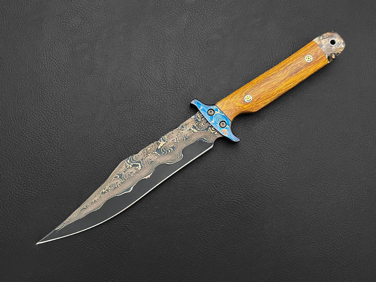 Silk Trader Mammoth Ivory | Dawson Select Tigermai Steel | Ironwood | Damascus Bolsters