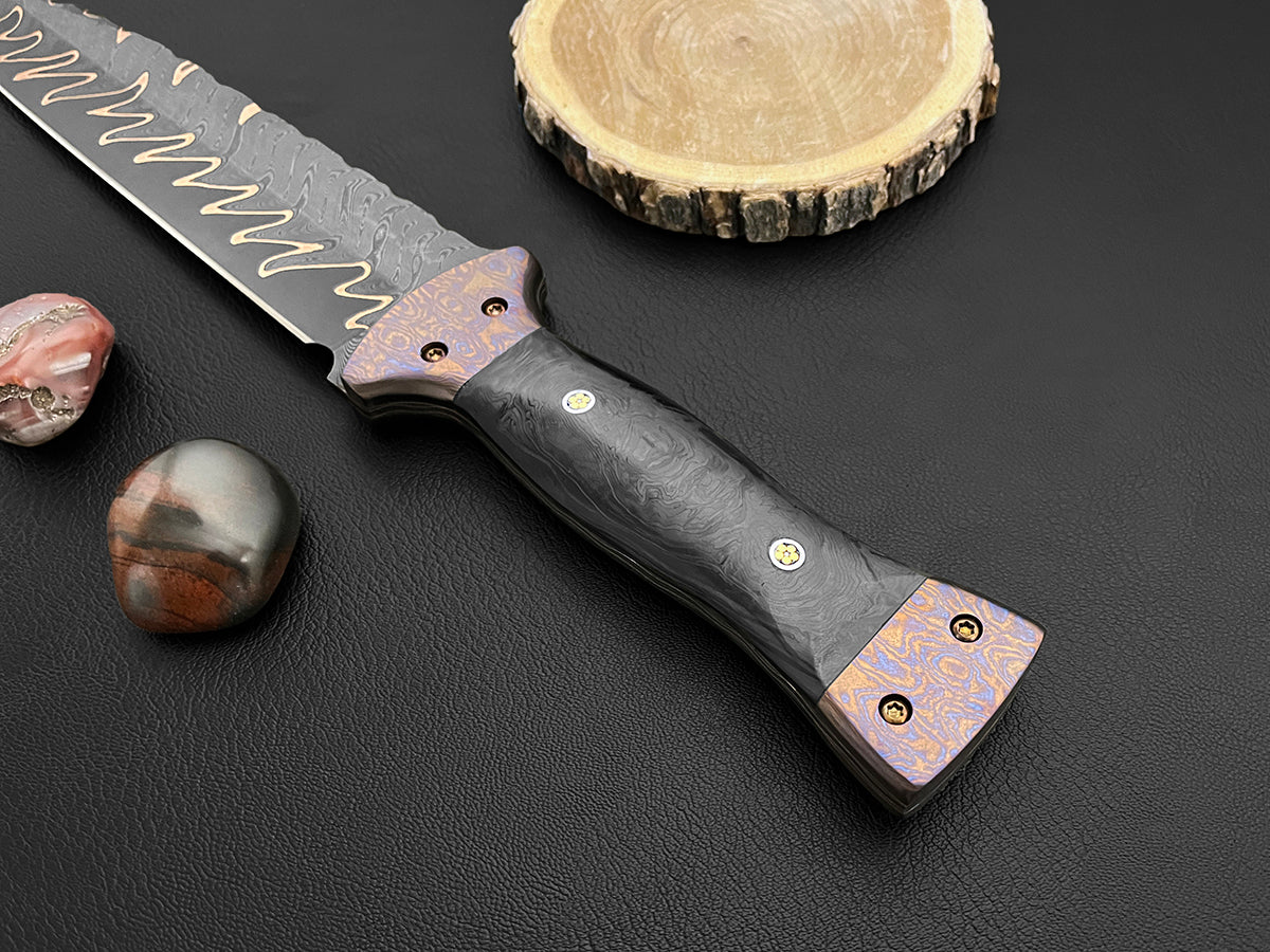 Dirk of Stewart | Dawson Select Copper San Mai Steel | Marble Carbon Fiber