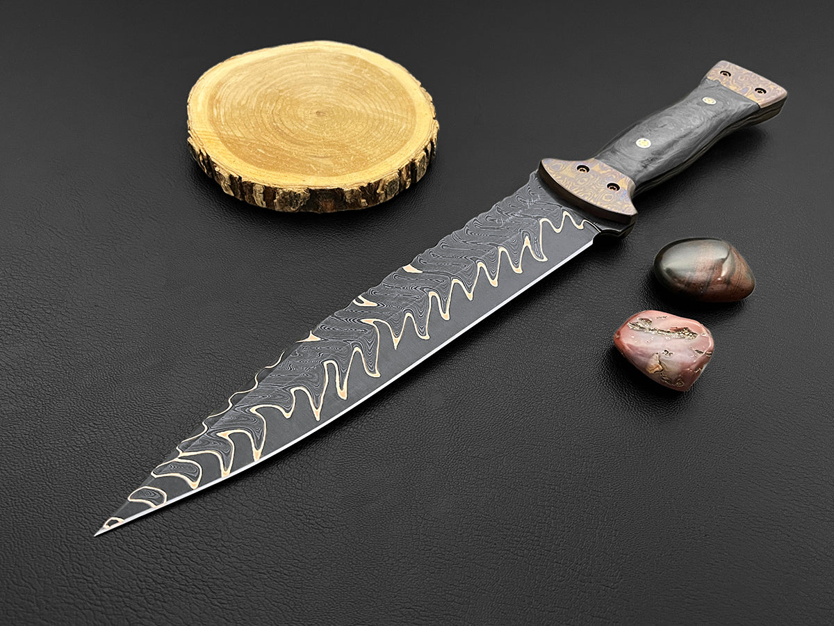 Dirk of Stewart | Dawson Select Copper San Mai Steel | Marble Carbon Fiber