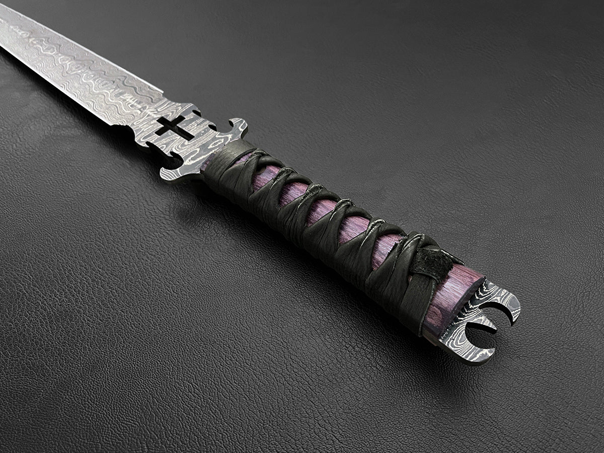 Defender of the Faith | Dawson Select Steel | Double-Edged Short Sword | Purple Heartwood