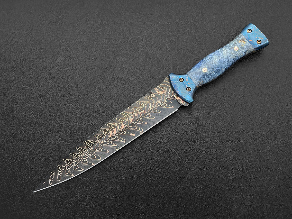 Dirk of Stewart | Dawson Select Copper San Mai Steel | Blue Box Elder
