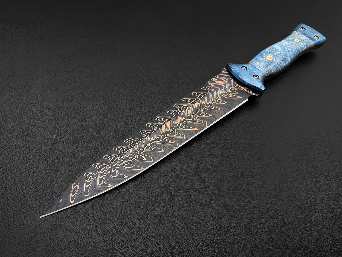 Dirk of Stewart | Dawson Select Copper San Mai Steel | Blue Box Elder
