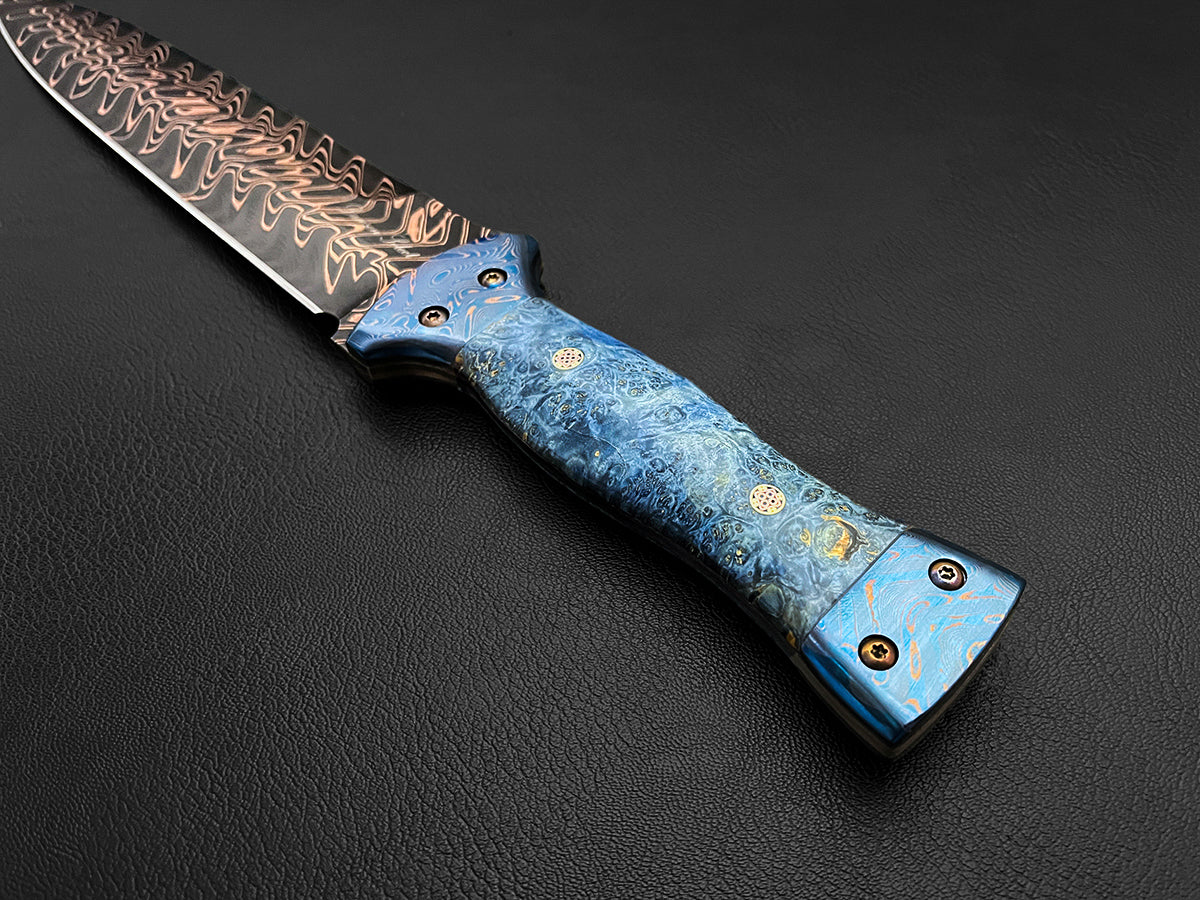 Dirk of Stewart | Dawson Select Copper San Mai Steel | Blue Box Elder