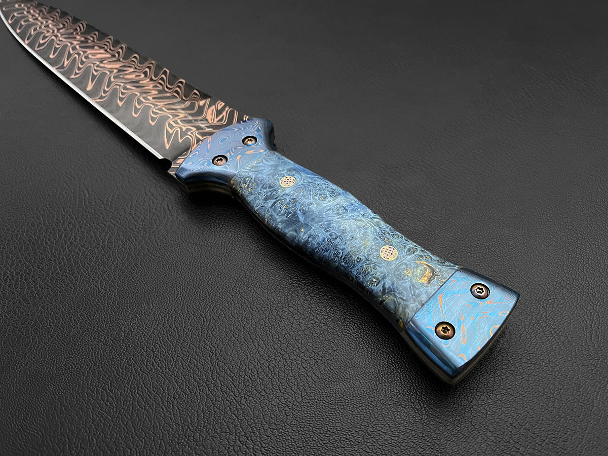 Dirk of Stewart | Dawson Select Copper San Mai Steel | Blue Box Elder