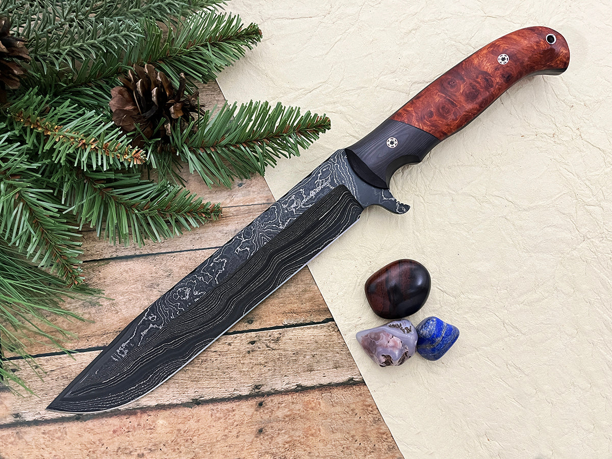 Gatekeeper Bowie | Dawson Select Steel | Amboyna Burl + Carbon Fiber