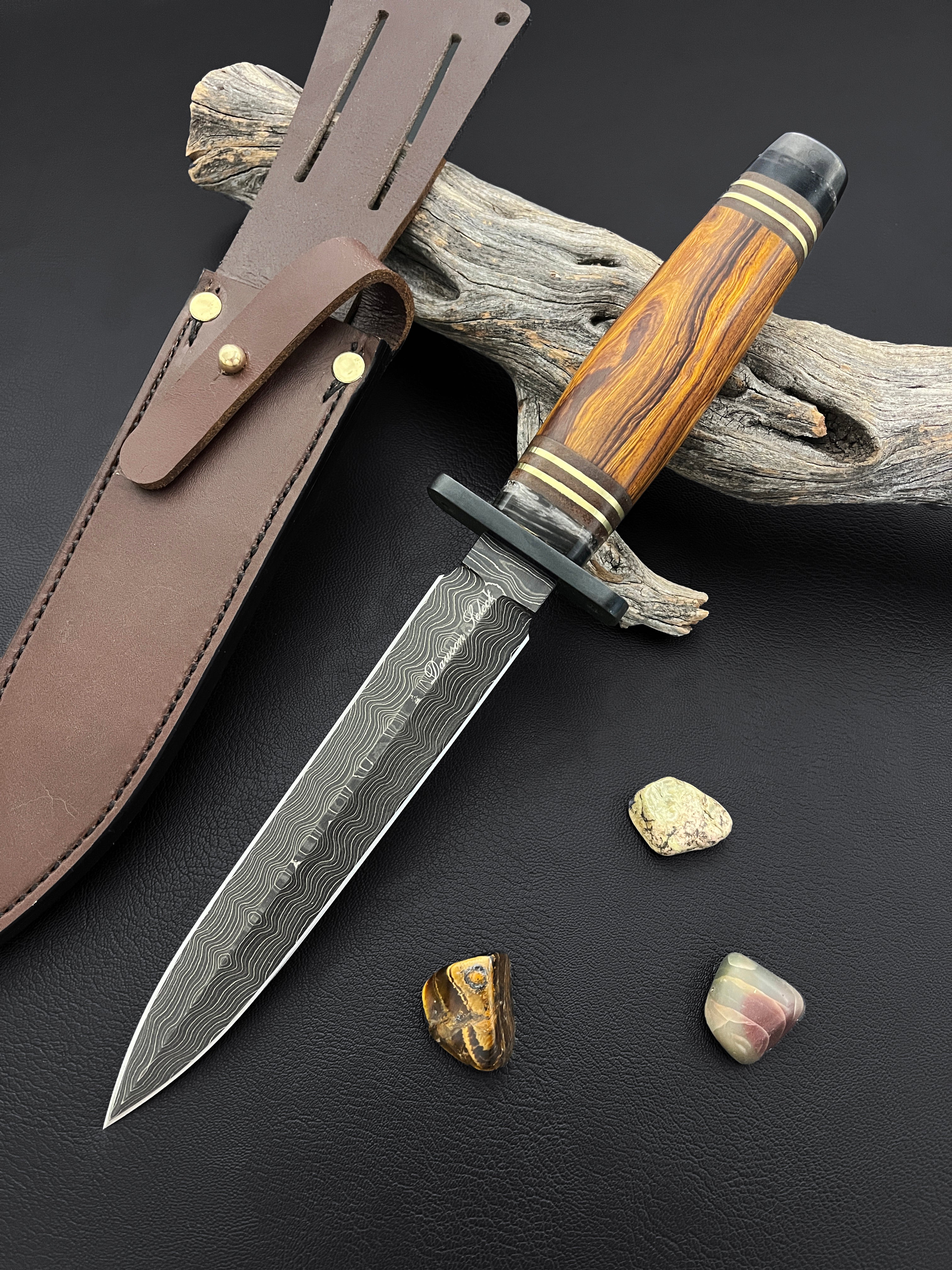 Woe Dagger | Dawson Select Steel | One of a Kind WW2-Inspired Trench Dagger | Ironwood + Buffalo Horn