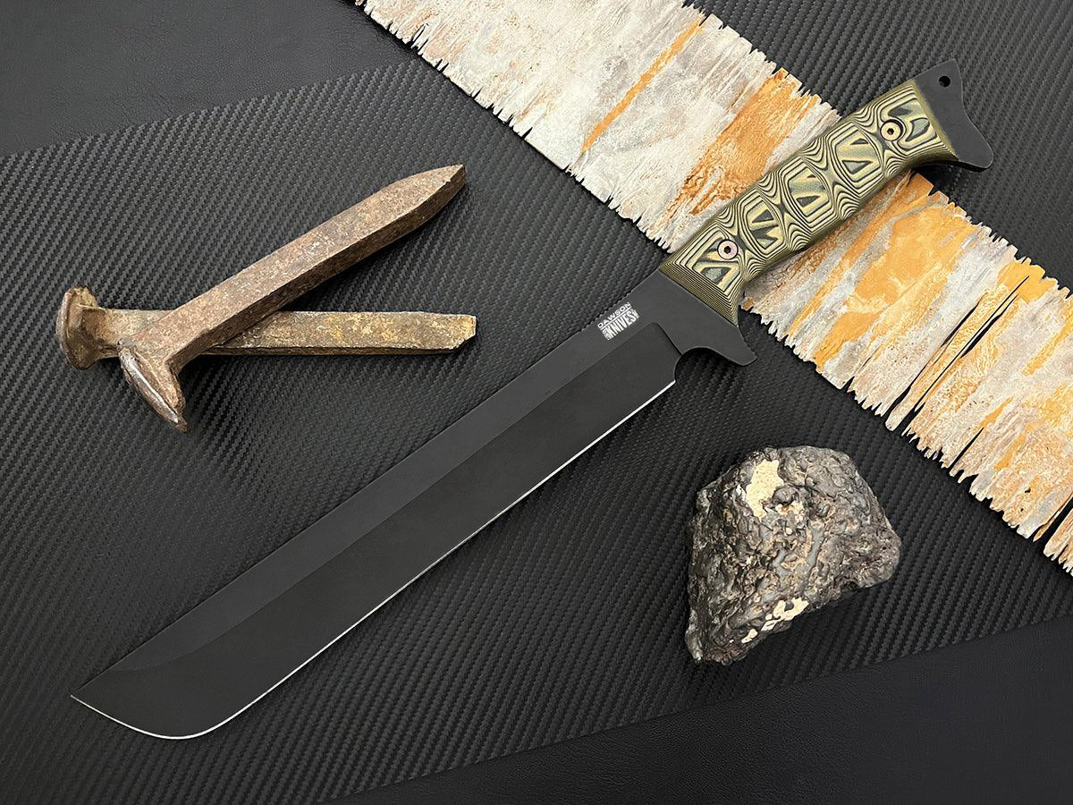 Diplomat Machete | Backpacking, Survival + Bushcraft | CPM-MagnaCut Steel | Stealth Black