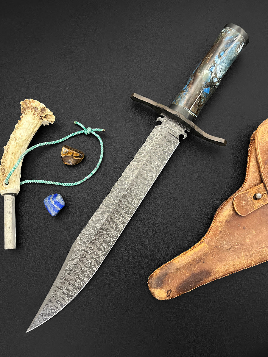 Kit Carson Western Bowie | Dawson Select Steel | Mammoth Fossil + Carbon Fiber