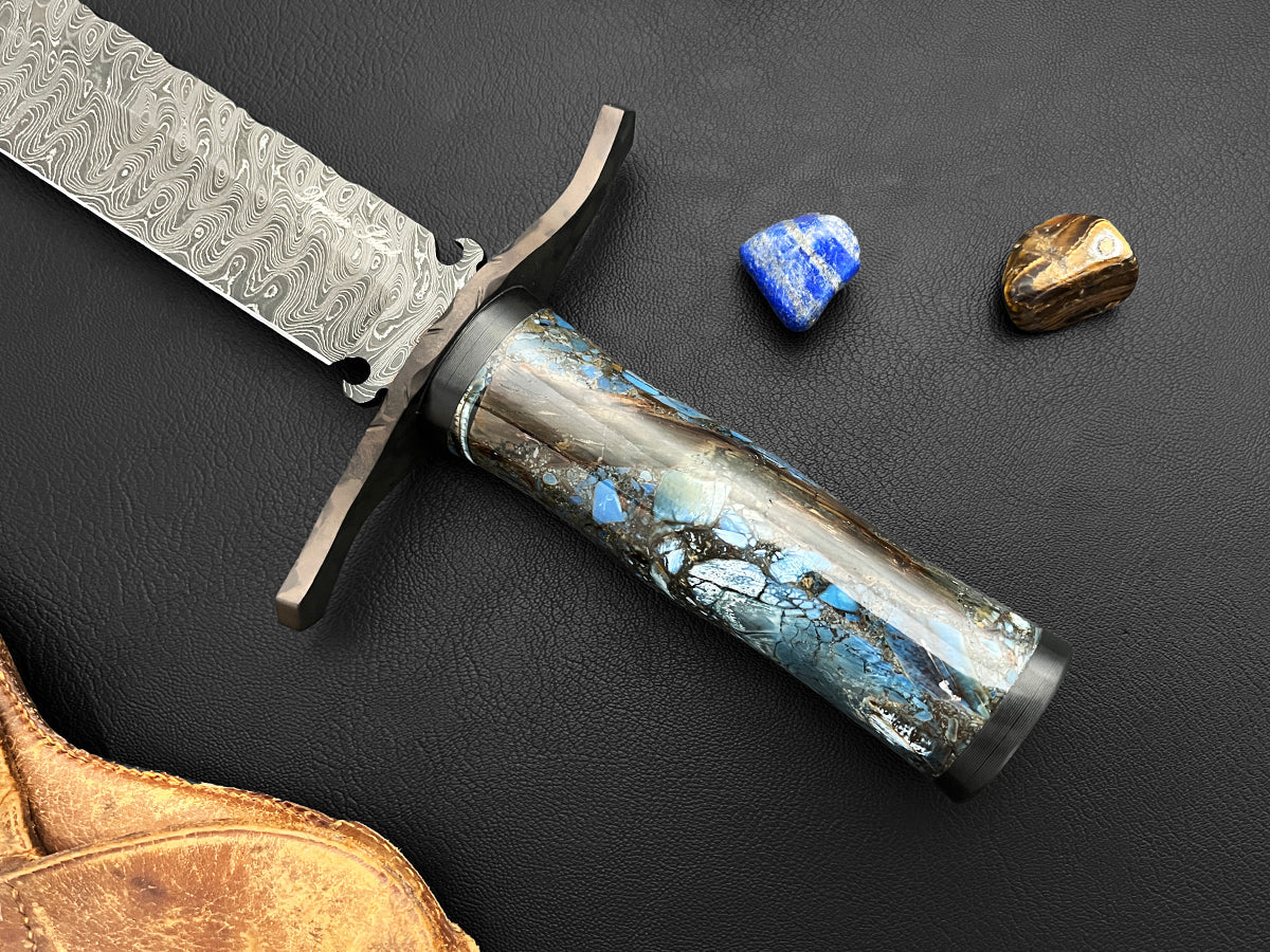 Kit Carson Western Bowie | Dawson Select Steel | Mammoth Fossil + Carbon Fiber