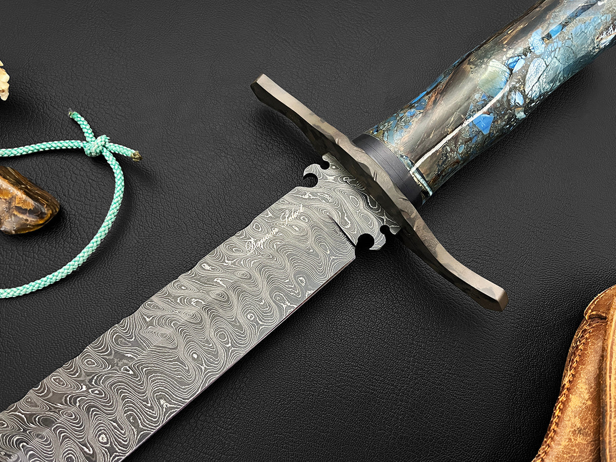 Kit Carson Western Bowie | Dawson Select Steel | Mammoth Fossil + Carbon Fiber