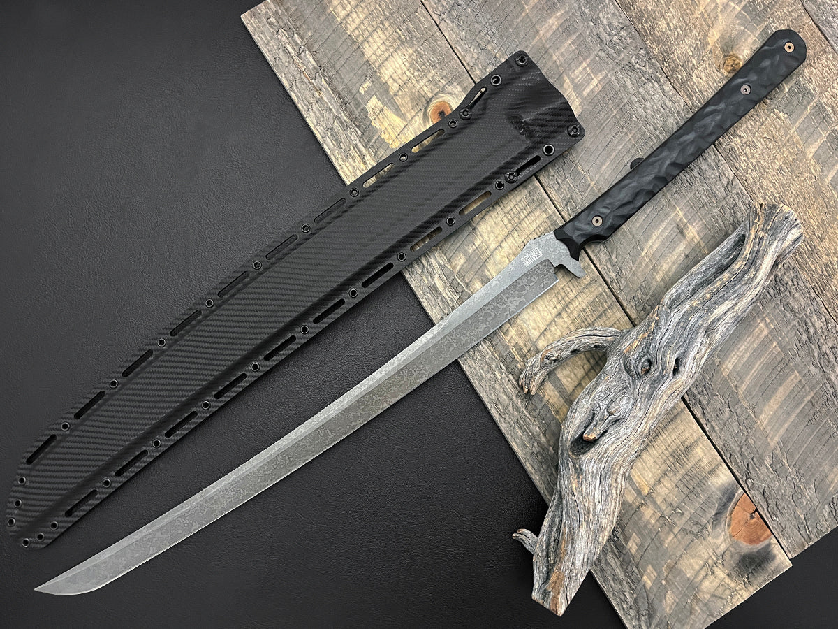 ULTRALIGHT Many Waters Ninjato Sword | 16" Blade | CPM-MagnaCut Steel | Midnight Finish