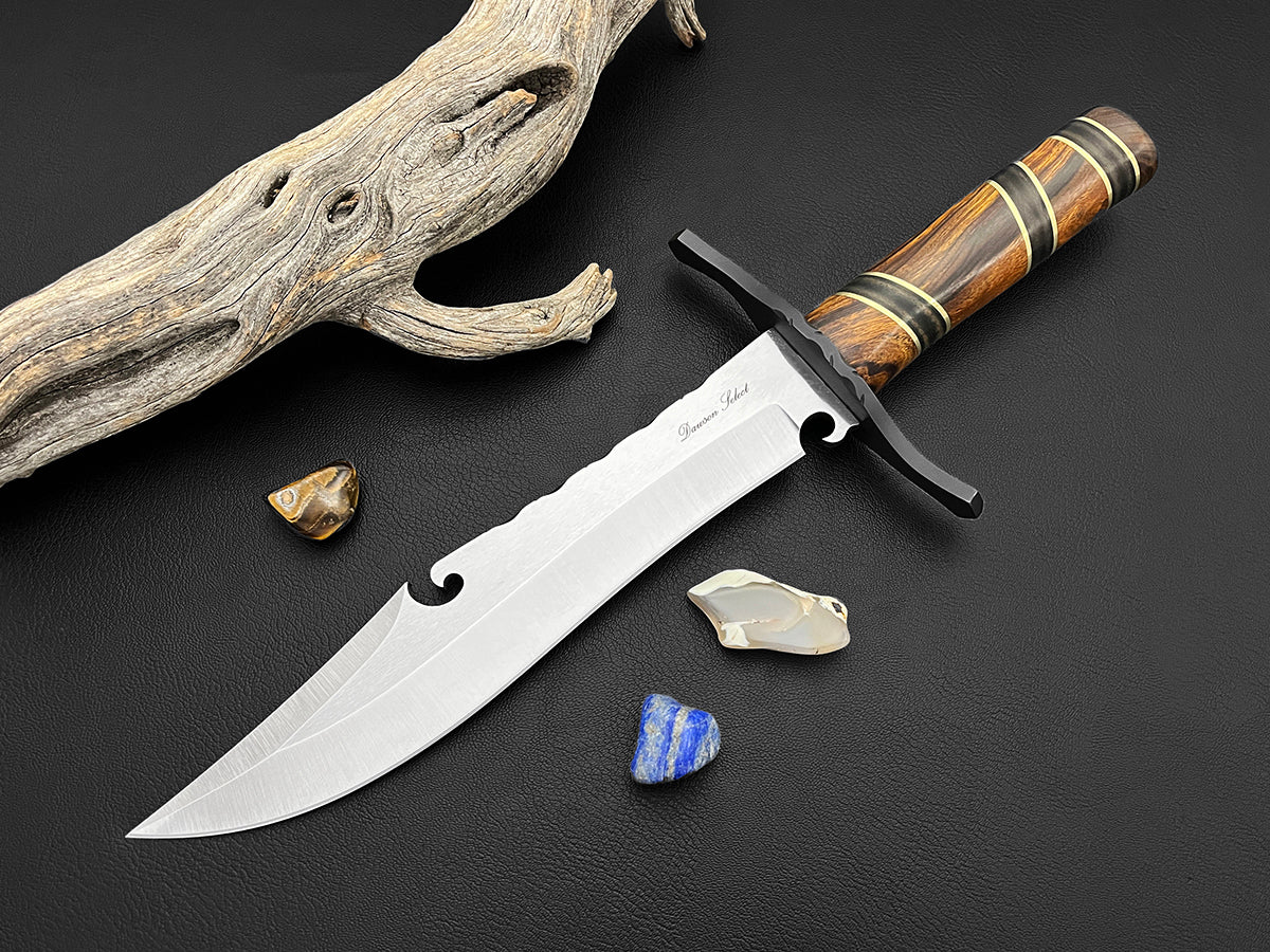 Old Mississippi Fighter | Dawson Select Western Bowie | CPM-3V | Arizona Ironwood + Leather