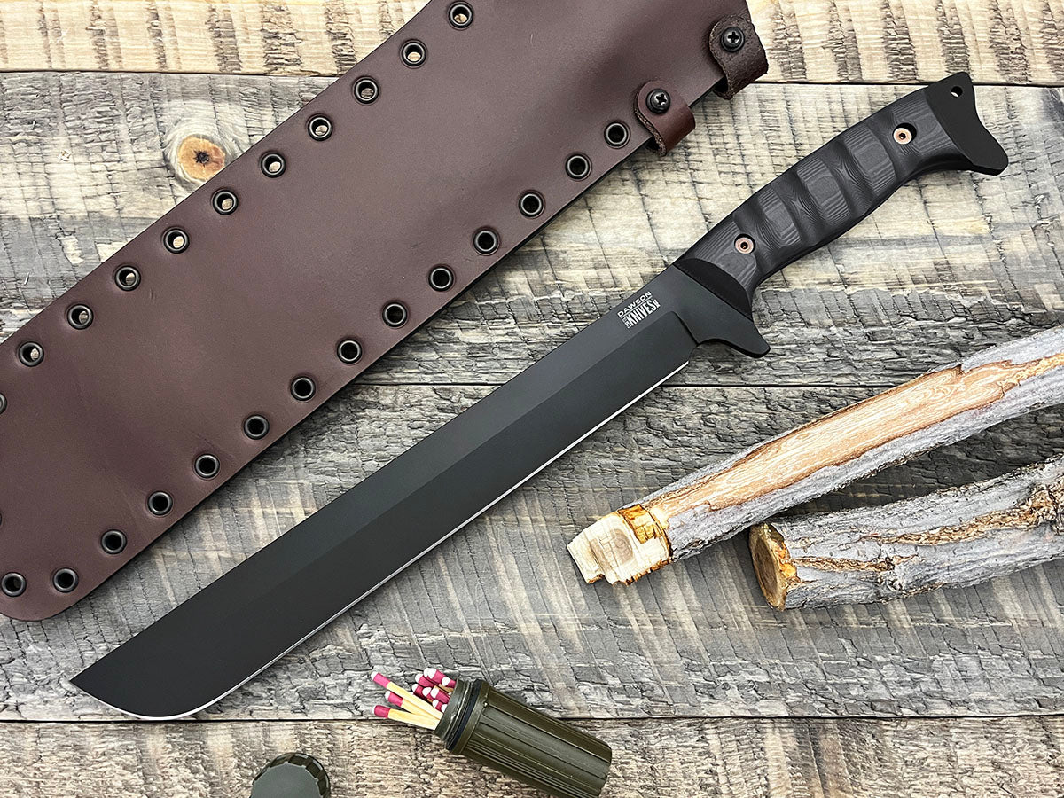 Diplomat Machete | Backpacking, Survival + Bushcraft | CPM-MagnaCut Steel | Stealth Black